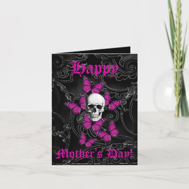 Romantic gothic skull mothers day card (Front)