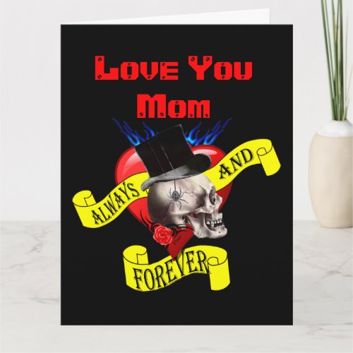 Romantic gothic tattoo mothers day card