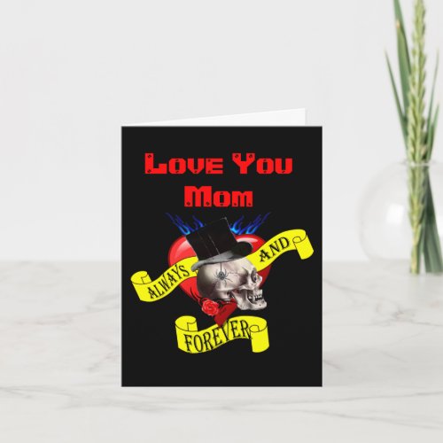 Romantic gothic tattoo mothers day card