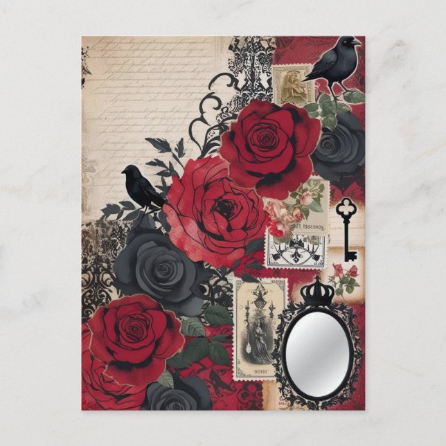 Romantic Gothic Vintage Elegant Postcard (Front)