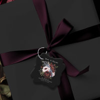 Romantic Gothic Watercolor Raven Floral Wedding