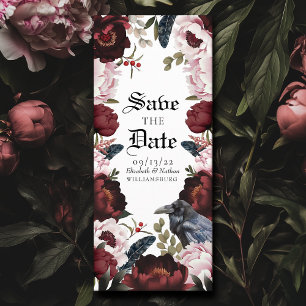 Romantic Gothic Watercolor Raven Save the Date Invitation