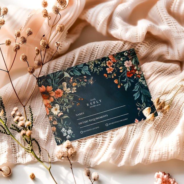 Romantic Gothic Wedding  RSVP Card (Creator Uploaded)