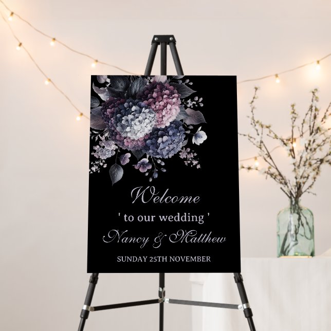 Romantic Gothic Wedding Welcome Sign (In Situ (Stand))