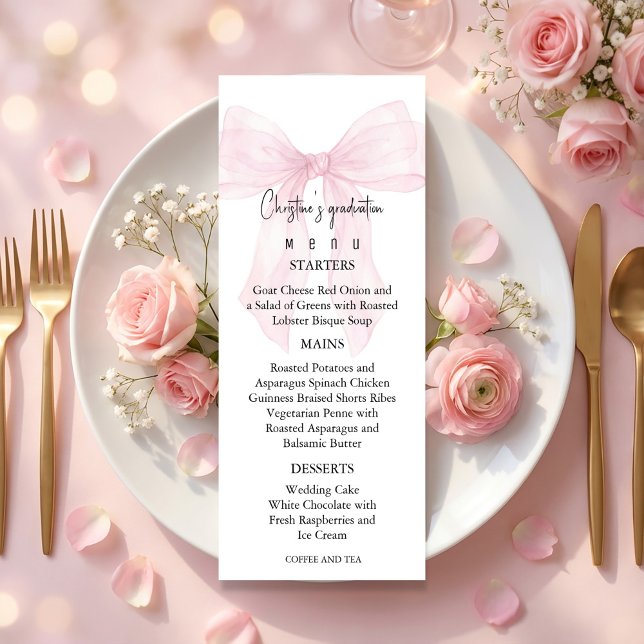 Romantic Graduation Menu For Her (Romantic Graduation Menu For Her #menu #dinnerparty #graduationmenu #class of 2026 #pinkgraduation)