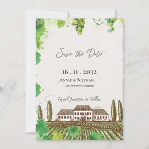 Romantic Grapevine Wine Country Vineyard Wedding Save The Date