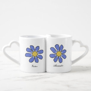 Romantic Graphical Flower he+he Coffee Mug Set