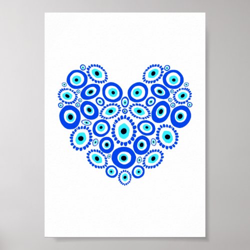 Romantic Greek Eye Symbolic Heart Poster