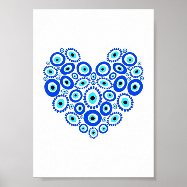 Romantic Greek Eye Symbolic Heart Poster (Front)