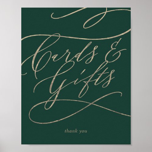 Romantic Green Calligraphy Cards and Gifts Sign