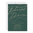 Romantic Green Calligraphy Rehearsal Dinner