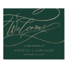 Romantic Green Calligraphy Welcome Wedding