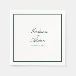Romantic Green Custom Wedding Napkins