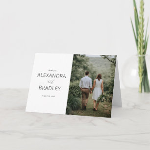Romantic Green Elegant Photo Thank You Card