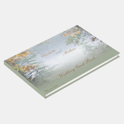 Romantic Green Forest Wedding Guest Book