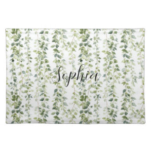 Romantic Green Ivy Leaves Cloth Placemat