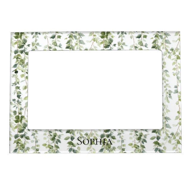 Romantic Green Ivy Leaves Magnetic Frame (Front)