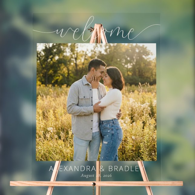 Romantic Green Photo Acrylic Sign (Neutral)