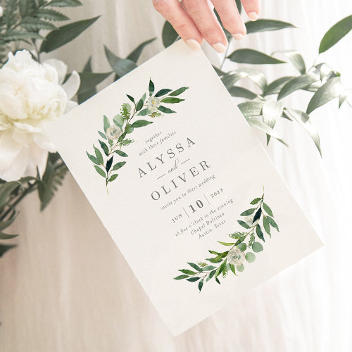 Romantic Greenery Wedding Invitation ROG