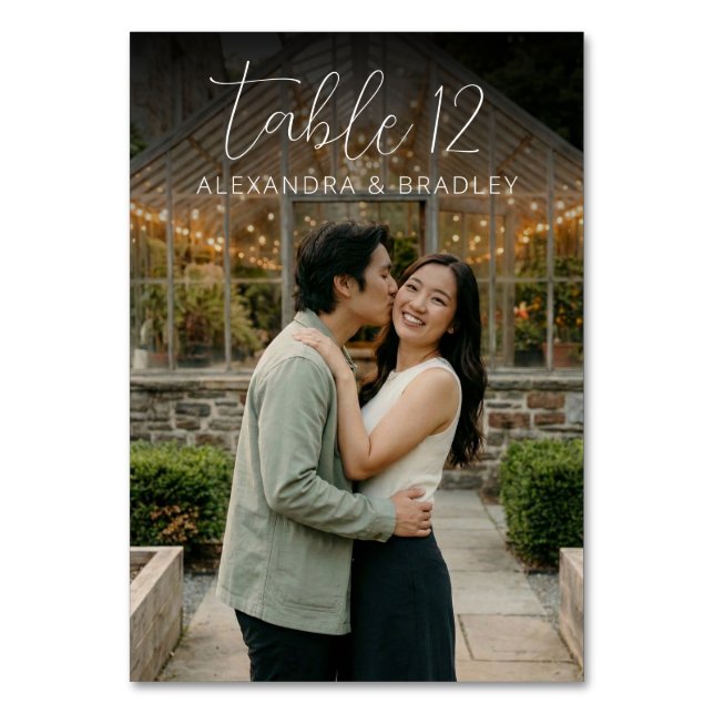 Romantic Greenhouse Photo Table Number (Back)