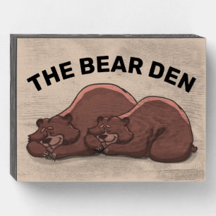 ROMANTIC GRIZZLY BEAR BEDROOM WOOD SIGN