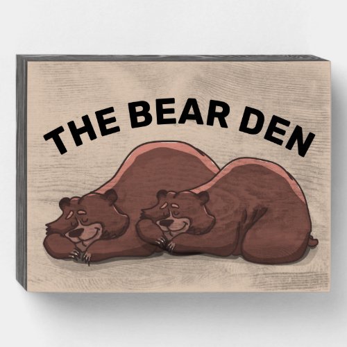 ROMANTIC GRIZZLY BEAR BEDROOM WOOD SIGN