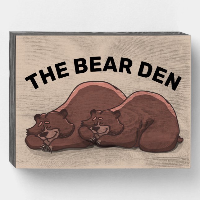 ROMANTIC GRIZZLY BEAR BEDROOM WOOD SIGN (Front Horizontal)