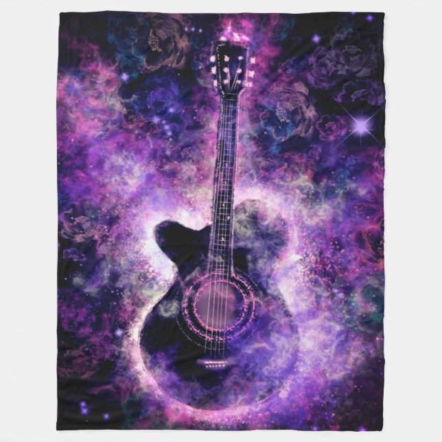 Romantic Guitar Fleece Blanket (Front)