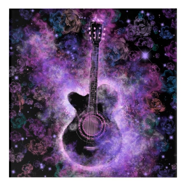 Romantic Guitar Music Acrylic Print (Front)