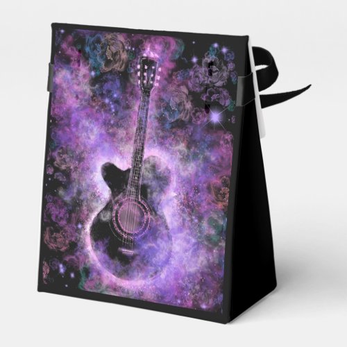 Romantic Guitar Music Favor Box Purple