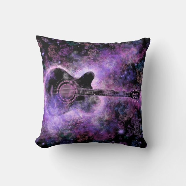 Romantic Guitar Music - Magic Sound Throw Pillow (Front)