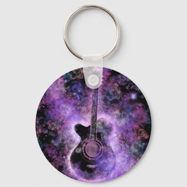Romantic Guitar Music - Magic Space Keychain (Front)