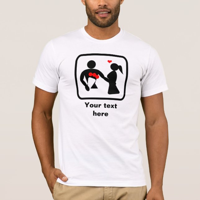 Romantic Guy Logo -- Customizable T-Shirt (Front)