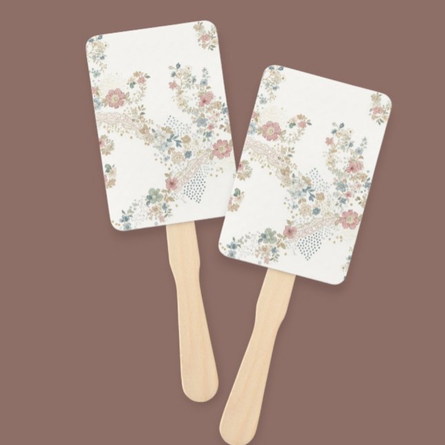 Romantic Hand Fan with Delicate Flowers (Creator Uploaded)