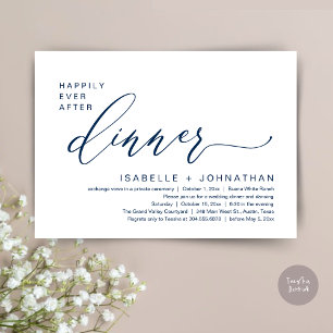 Romantic Happily Ever After Dinner Elopement Party Invitation