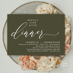 Romantic Happily Ever After Dinner Elopement Party Invitation