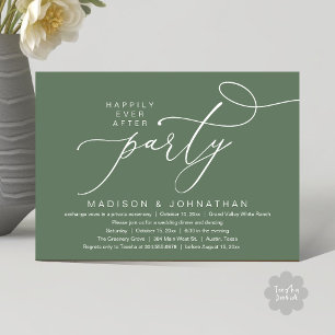Romantic Happily Ever After Party, Wedding Dinner Invitation