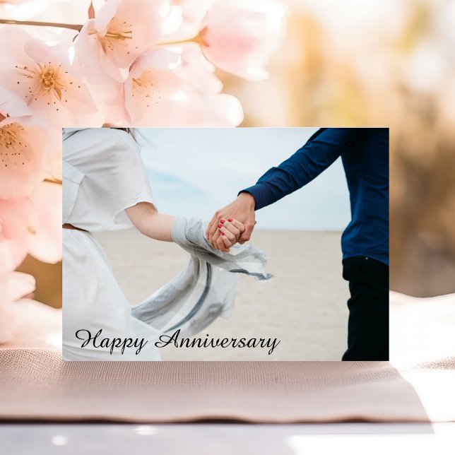 Romantic Happy Anniversary Couple Holding Hands Cards (Creator Uploaded)