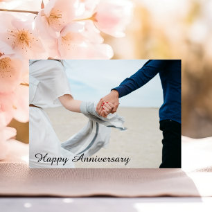 Romantic Happy Anniversary Couple Holding Hands Cards