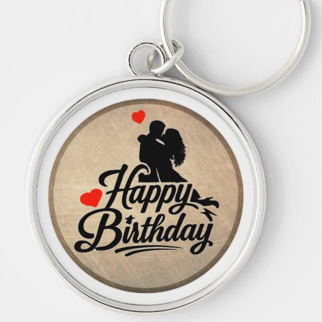 Romantic Happy Birthday Keychain (Front)