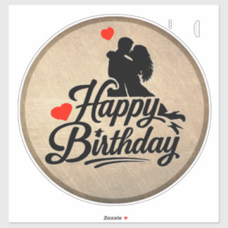 Romantic Happy Birthday Sticker