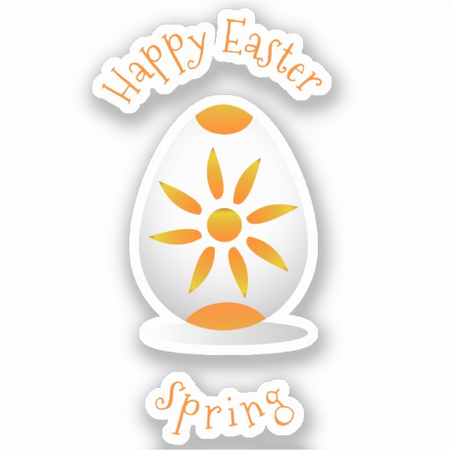 Romantic  Happy Easter Minimalist cartoon pretty Sticker (Front)