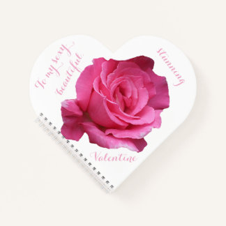 Romantic Happy Valentine pink rose love diary Notebook