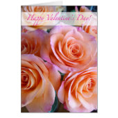 Romantic Happy Valentine's Day, Pink Peach Roses (Front)
