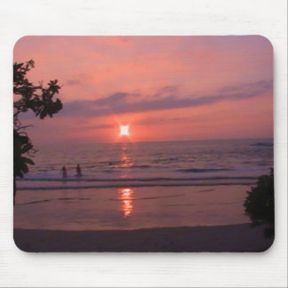 Romantic Hawaiian Sunset Ocean Beach Mouse Pad