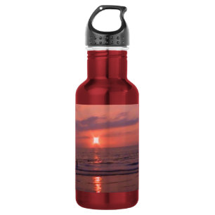 Romantic Hawaiian Sunset Ocean Beach Stainless Steel Water Bottle