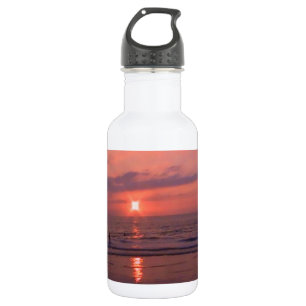 Romantic Hawaiian Sunset Ocean Beach Stainless Steel Water Bottle