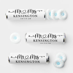 Romantic Heart Arrows Mr Mrs Wedding Breath Savers® Mints