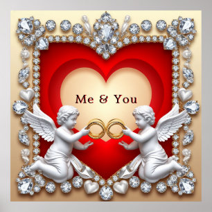 Romantic Heart Artwork Elegant Love Wall Decor