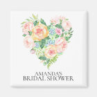 Romantic Heart Bridal Shower Favor Magnet
